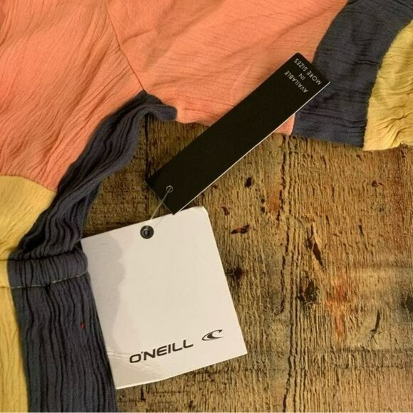 O’Neill Phaedra beach color block dress orange navy yellow pink size small - Picture 10 of 10